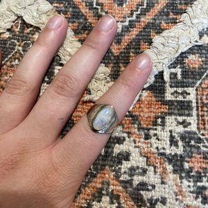 Sterling Silver Moonstone Ring!! Size 7 :))